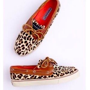Sperry | Leopard and leather topsiders